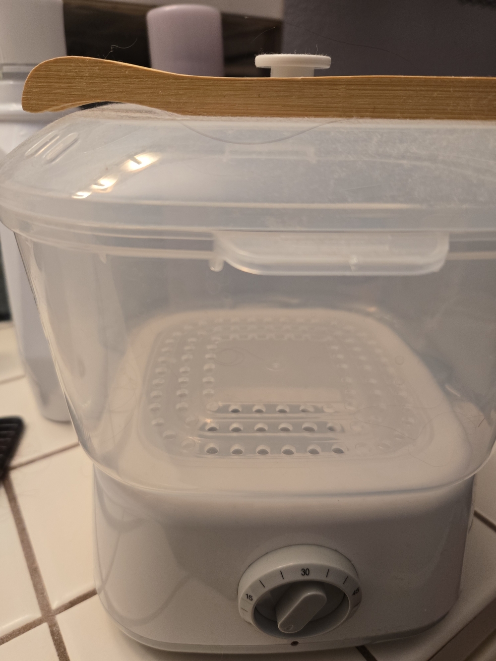 White Electric Towel Steamer with Timer - White